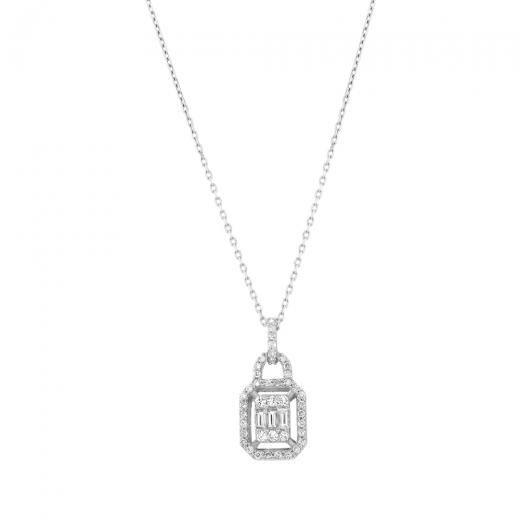 0.31 ct. Diamond Baguette Necklace